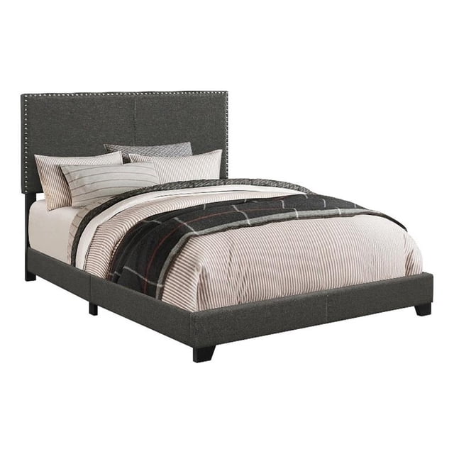Boyd Upholstered California King Panel Bed Charcoal