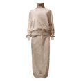 thumbnail image 3 of Ensemble Jupe Chandail 2 Pcs pour Femmes - Polyester, Col Montant, Manches Longues - S-TTG, 3 of 4
