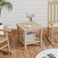thumbnail image 2 of Costway 1 PCS Table d'Appoint Extérieur à 2 Niveaux, Table d'Extrémité en Bois de Teck avec Tablette de Rangement Naturel, 2 of 10