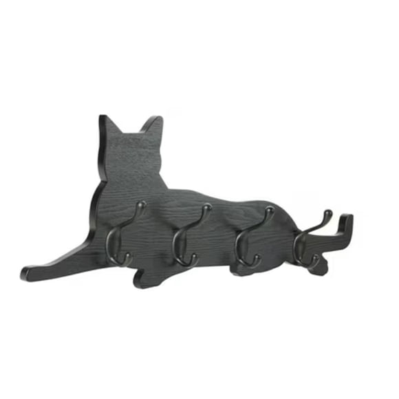 No Brand Pet Wall Decor Hook Cat Black Wood