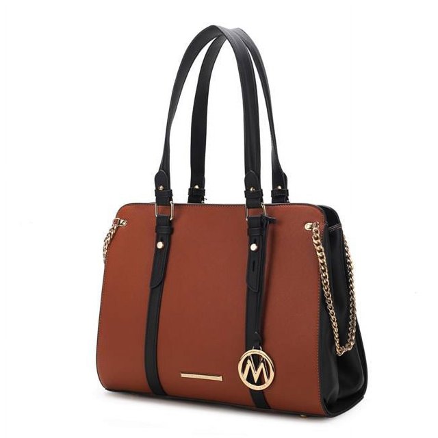 MKF Collection by Mia K. MKF-X733COG Sac à Main en Cuir Vegan Color Block pour Femmes