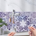 thumbnail image 1 of MAWCLOS Decals Peel And Stick Tile Sticker Backsplash Tiles 24 Pack Removable Wall Stickers PVC Floral Moroccan Waterproof DIY Style 4 3.94x3.94"/10x10cm, 1 of 8