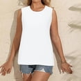 thumbnail image 4 of AherBiu Débardeurs Grande Taille pour Femmes Couleur Unie Sans Manches Col Rond Ample Chic Décontracté Basique Camis, 4 of 7