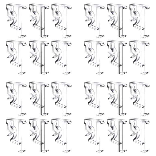 Clear Plastic Hidden Channel Valance Clips, Grooved Blind Retainer Holder, Mini Window Blind Replacement Fastener, 2.19x1.45 Inch Repair Hardware for Wood and Faux Wood Horizontal Blinds