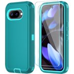 MYKOMI Dossier téléphonique pour Google Pixel 9A Cas avec HD Protecteur d'écran, résistant aux chocs & Étanche à goutte 3-Layer Couverture de téléphone pour Pixel 9A