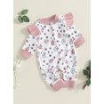 thumbnail image 3 of FAROOT Baby Girl Christmas Romper Cartoon Print Long Sleeve Button Down Full Length Jumpsuit Fall Winter Clothes, 3 of 7