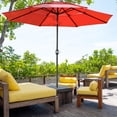 thumbnail image 2 of Outsunny Parasol de Patio 9 Pi à 3 Niveaux, Parasol de Marché Extérieur, Rouge, 2 of 10
