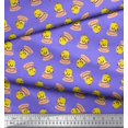 thumbnail image 2 of Soimoi Poly Georgette Fabric Cup,Plate & Chick Cartoon Print Fabric by Yard 52 Inch Wide, 2 of 3