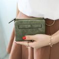 thumbnail image 4 of Women Rfid Small Bifold Leather Wallet Mini Purse Zipper ID Card Pocket, Slim and Compact----Green B, 4 of 5