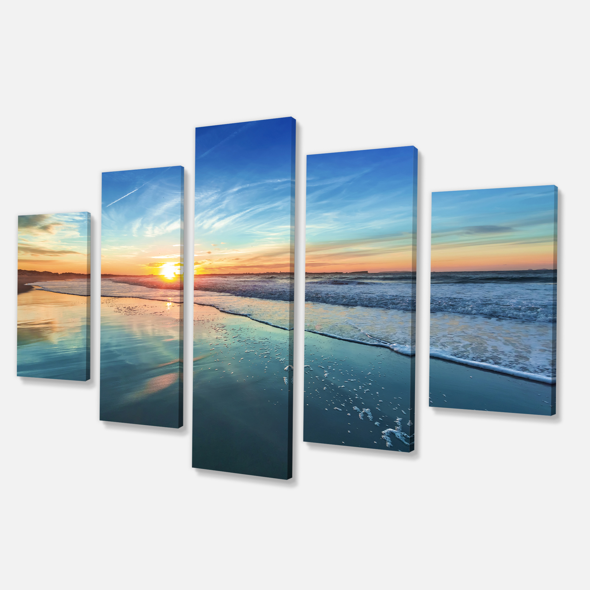 Tableau mural imprimée sur toile Design Art la mer et soleil