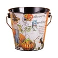 thumbnail image 2 of Halloween Candy Bucket,Halloween Pumpkin Bucket,1Pc Random Patterns Iron Halloween Candy Buckets Pumpkin Storage Pail Halloween Candy Sorting Iron Pail Children Carry Iron Mini Pail, 2 of 7