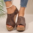 thumbnail image 4 of Gspmoly Sandales à Enfiler pour Femmes, Pantoufles Décontractées Mode pour Femmes à Bout Rond, Chaussures de Plage Confortables Décontractées, Pantoufles pour Femmes Brun 36, 4 of 9
