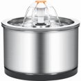 thumbnail image 1 of Fontaine pour Animaux, Fontaine d'Eau pour Chat Silencieuse en Acier Inoxydable de 2,5 L avec 1 Filtre et Veilleuse DEL, 1 of 1