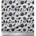 thumbnail image 1 of Soimoi Poly Georgette Fabric Leaves & Cosmos Floral Fabric Prints By Yard 52 Inch Wide, 1 of 3