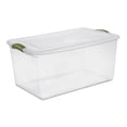 thumbnail image 1 of Sterilite 62 Liter Latch Box, Clear Plastic Storage Bin with Lid, Green Latch, 1 of 4