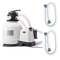 thumbnail image 1 of INTEX 3000 GPH Above Ground Pool Sand Filter Pump & 1.5" Pump Hose (2 Pack), 1 of 12
