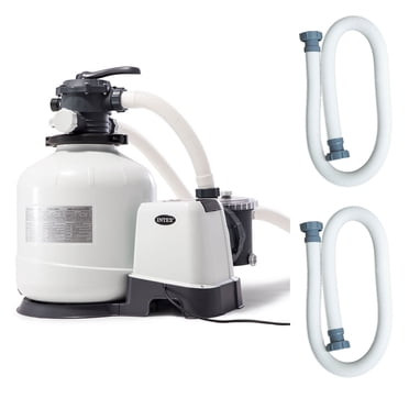 INTEX 3000 GPH Above Ground Pool Sand Filter Pump & 1.5" Pump Hose (2 Pack)