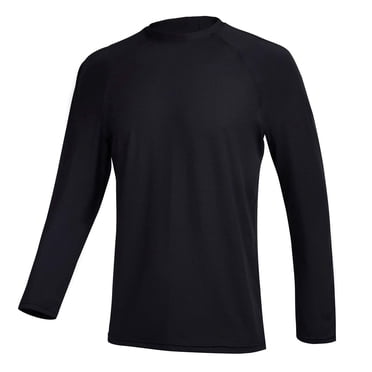 Chandails de Bain pour Hommes Maillot Dermoprotecteur Chandail de Soleil UPF 50+ Protection Solaire UV Extérieur T-Shirt à Manches Longues Maillot de Bain Noir m