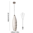 thumbnail image 3 of White Handheld Milk Frother And Egg Beater Kit With Stainless Steel And Two Heads For Kitchen Preparation, 3 of 7
