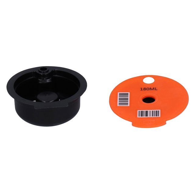LHCER Filtre à Café pour machines à Café Tassimo Tas, avec une base Noire et un Couvercle orange d'Une Capacité de 180 ml. Fabriqué en PP durable, Acier Inoxydable 304, silicone et Matériaux en Plastique, Résistant à la Chaleur, Rechargeable et Réutilisable. Comprend une Cuillère et une Brosse pour un Remplissage et un Nettoyage Faciles, Idéal comme Accessoire pour Cafetière.