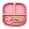 thumbnail image 1 of Hearth & Gear Silicone Divided Tableware Set For Dining Table Food Serving Tray With Utensil Holder Durable Kitchen Dish For Meals round Table Place Mats River Plate Mate Set round Table Mats Color, 1 of 3