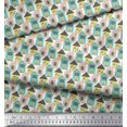 thumbnail image 2 of Soimoi White Rayon Fabric House Architectural Print Sewing Fabric Yard 42 Inch Wide, 2 of 5