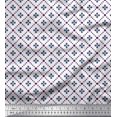 thumbnail image 1 of Soimoi Purple Poly Georgette Fabric Jaal Jamdani Print Fabric by Yard 52 Inch Wide, 1 of 3
