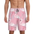 thumbnail image 1 of Vsdgher Shorts de Pyjama pour Hommes Imprimé Flamant Rose Bas de Pyjama Légers avec Poches-3TG, 1 of 6