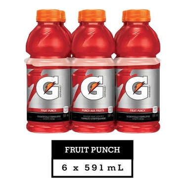 Gatorade Punch aux Fruits Boisson pour Sportifs 6 x 591 mL, Bouteilles