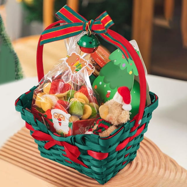 Feltree Christmas Sweethearts Basket Gift Gift Basket Gift Box Candy Box Snowflake Crisp Christmas Packaging Box Biscuits Box Suitable for Festivals