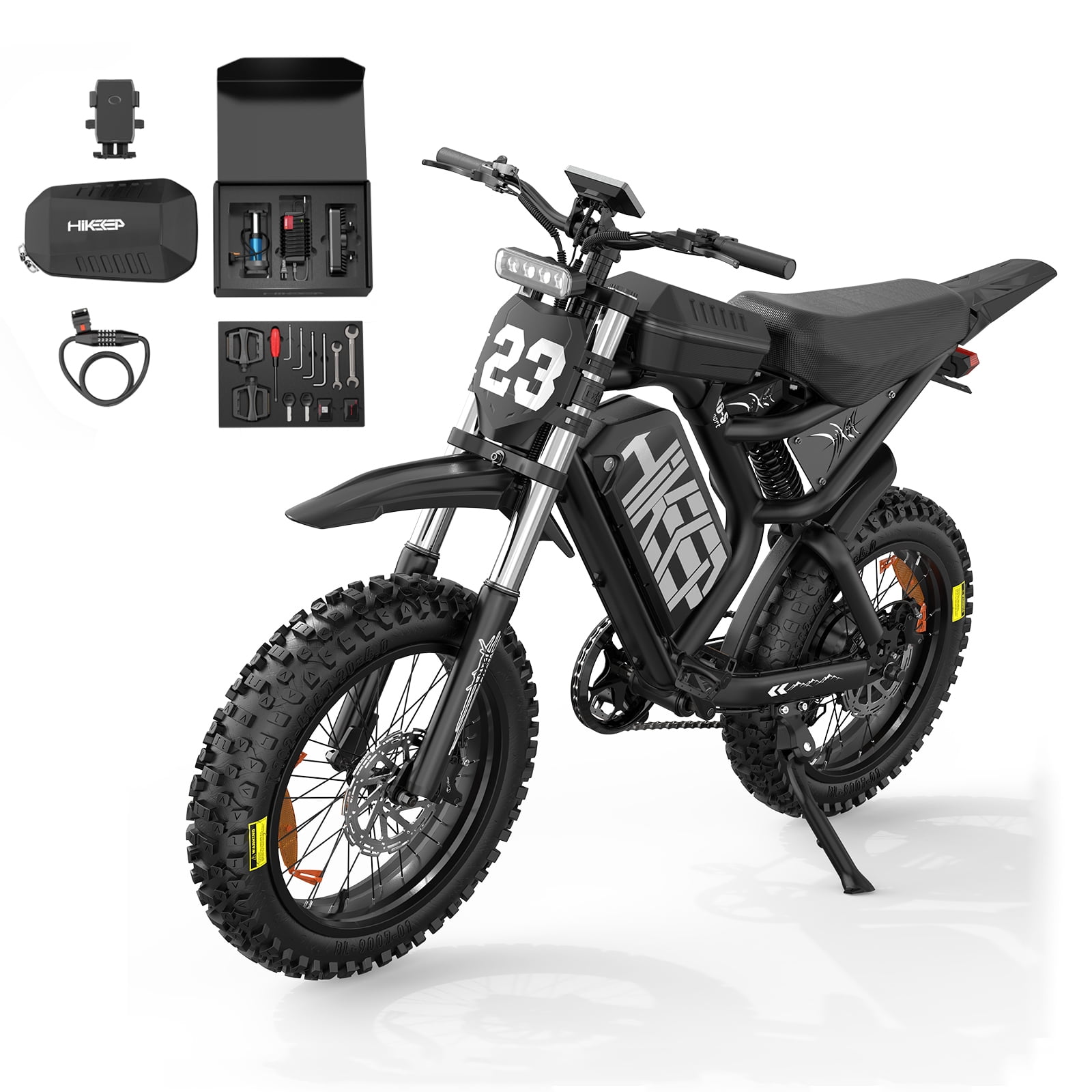 Efunkeep K6-S Mountain Ebike for Adults, 20"x4" Deep Knobby Tires, 38Mph Max Speed, 52V 40Ah Battery, 80 Miles Range, UL2849
