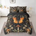 thumbnail image 2 of Erosebridal Literie Papillon Orange Taille Simple, Accessoires de Literie Fleur Champignon Feuille, Réversible 7 Pcs 7 Pcs, 2 of 5