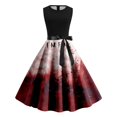 thumbnail image 1 of Robe Gothique de Sorcière Halloween Femme Sans Manches Imprimé Effrayant Tunique Décontractée Robe de Soirée Grande Taille Élégante et Stylée, 1 of 3