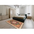 thumbnail image 4 of Ahgly Company Indoor Round Abstract Dark Sienna Brown Abstract Area Rugs, 3' Round, 4 of 6