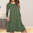 thumbnail image 3 of zanvin Hauts pour Femmes, Mode pour Dames Décontractée à Manches Longues, Robe T-shirt Ample Unie avec Poches, Chemise, 3 of 5