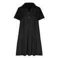 thumbnail image 4 of FcBaudy Robe à Manches Courtes à Col en V Longueur Genou, Robes d'Été pour Femmes, Robes pour Femmes Robe Décontractée pour Femmes avec Poches Robe d'Été à Imprimé Floral-Col Mini Robes Robe pour Femmes, 4 of 6