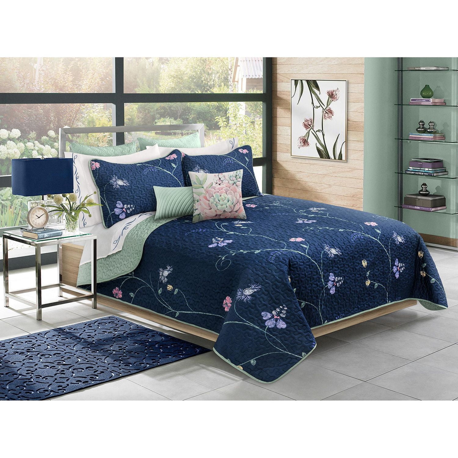 Safdie & Co. Ens Courtepointe 3PC DQ Symphonie