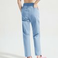 thumbnail image 4 of Yuyuzo Women Casual Pants Elastic Drawstring High Waisted Solid Color Slacks Straight Leg Bootcut Trousers, 4 of 4