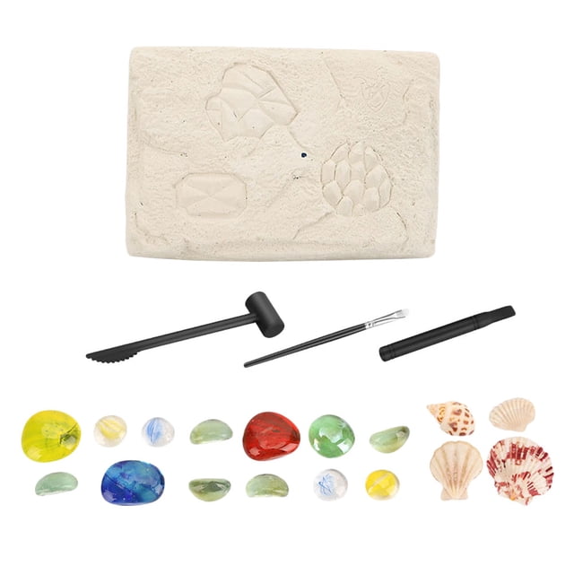 Shisuyan 1 Set of Kids Archaeology Toy Fossils Plaything DIY Digging Simulation Gems