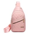 thumbnail image 1 of B-57 Pink Shoulder Messenger Bag For Women Chest Pack Multifunctional Design Durable Polyester Material Comfortable Strap Headphone Port Compact Size For Daily Essentials #MJVHi, 1 of 9