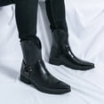 thumbnail image 2 of Mepaouo Men's Western Cowboy Boots Pointed Toe Motorcycle Riding Booties Formal Dress Chelsea Ankle Oxfords, 2 of 9