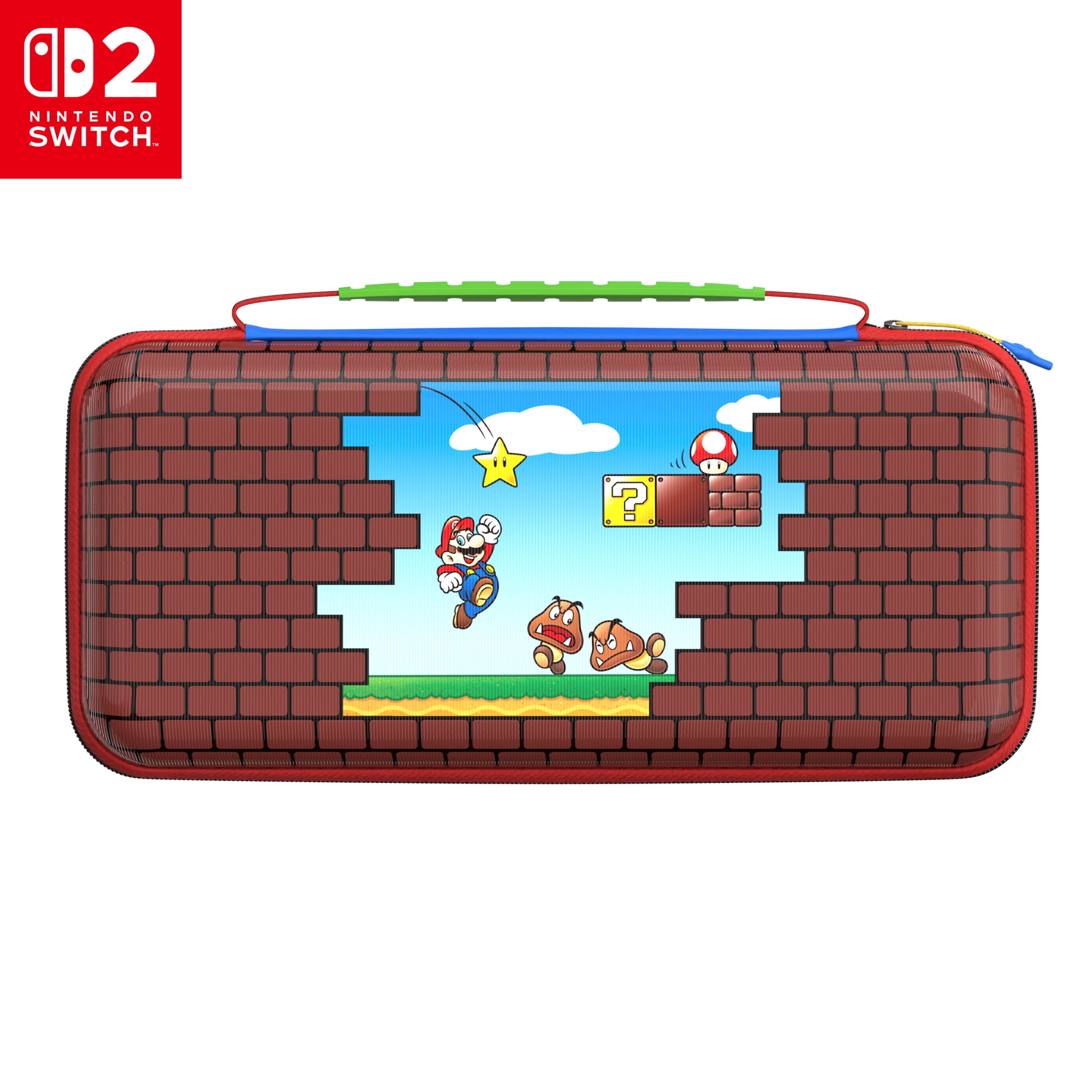 Turtle Beach PlayTrek Travel Case (Mario Bricks) - Nintendo Switch 2, Nintendo Switch, Nintendo Switch - OLED Model - Storage, Protection, Game Card Holder, Hard Shell, Lenticular