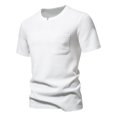 thumbnail image 1 of Hiiyo Men's T-Shirt Solid Color Short Sleeve T Shirt Undershirt Top, White, 1 of 6
