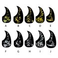 thumbnail image 2 of 10 Pcs Autocollant de Protection Paster Exquis Instruments Accessoires Anti-Rayures Couverture Anti-Poussière Résistance à l'Usure Guitare Fournit Oiseau Noir / Or, 2 of 9