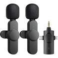 thumbnail image 1 of ULTREND Microphone-Cravate Sans Fil Double 3-en-1, Réduction de Bruit Intégrée 2,4 g, Réception Sans Fil de 120 Mètres, Longue Autonomie de Travail pour Deux Personnes, 1 of 5