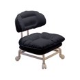 thumbnail image 2 of Swivel Backrest Stool with Wheels, Compact Round Seat for Home/Office, Ergonomic Support, Black, 2 of 9