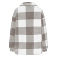 thumbnail image 3 of Timegard Womens Jacket Plus Size Plaid Stand Collar Button down Fleece Hooded Jacket Winter Fuzzy Warm Coat, 3 of 4