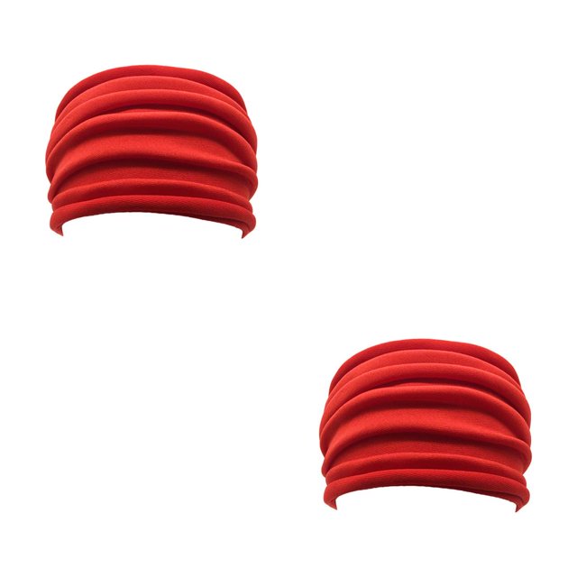 ziyahi 1PC Foldable Yoga Headband Nonslip Elastic Stretch Hairband Turban Running Red 2Set