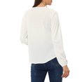 thumbnail image 3 of INSPIRE CHIC Women's Ruffle Neck Long Sleeve Blouse Shirts M White-Solid, 3 of 6