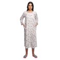 thumbnail image 4 of Moomaya Chemise de Nuit Boutonnée en Coton Imprimé pour Femmes, Robe de Nuit d'Allaitement, 4 of 5